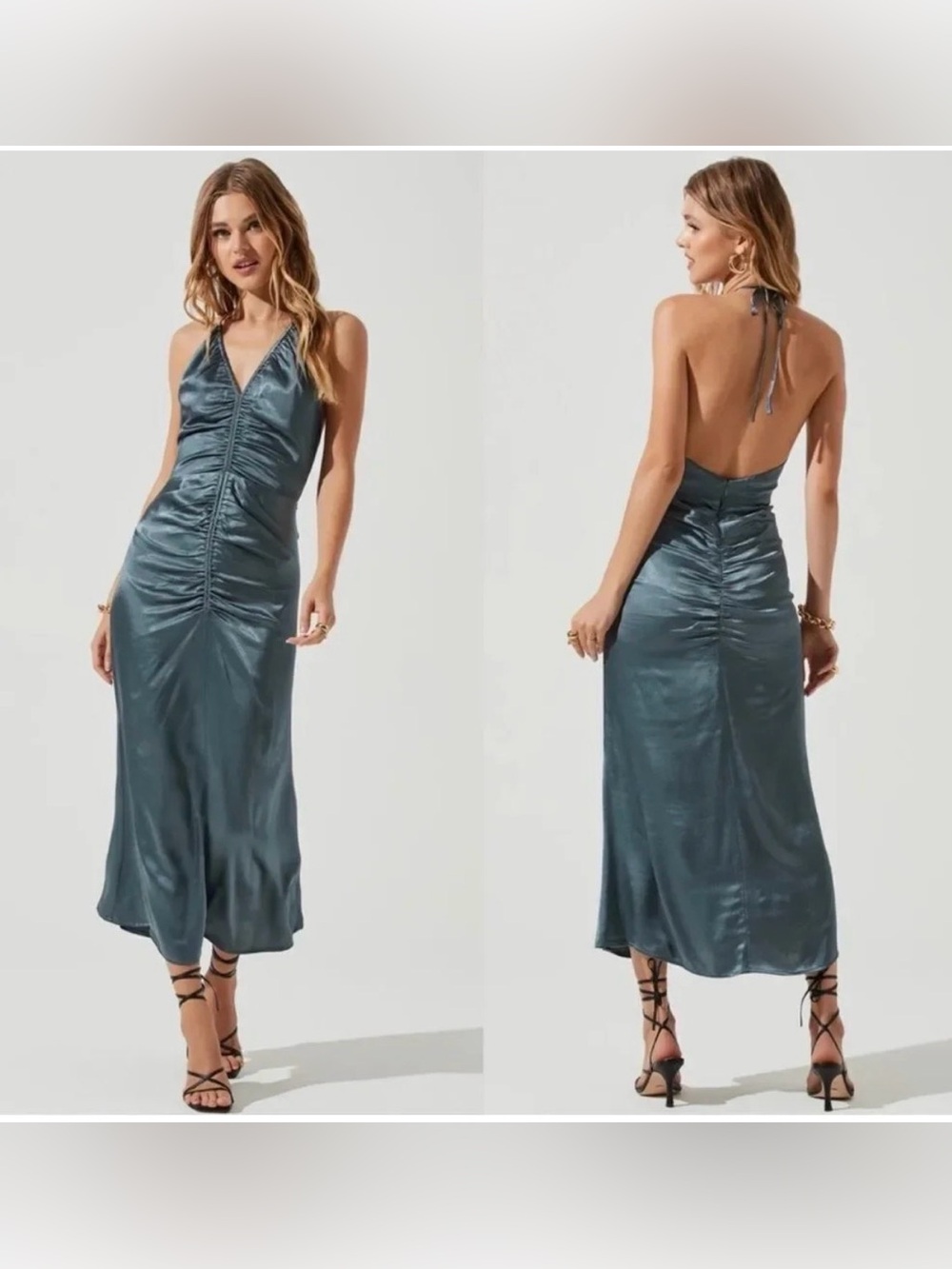 Like new ASTR toledo dress in steel blue sz med